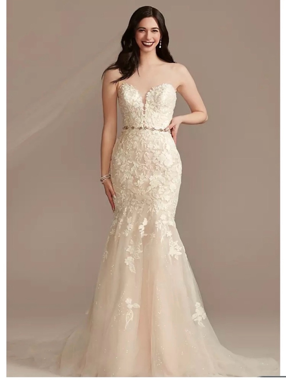 Oleg Cassini CWG912 Strapless Mermaid Bridal Gown - Picture 10 of 10